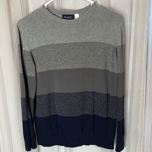 Place Kids Gray and Navy Striped Sweater